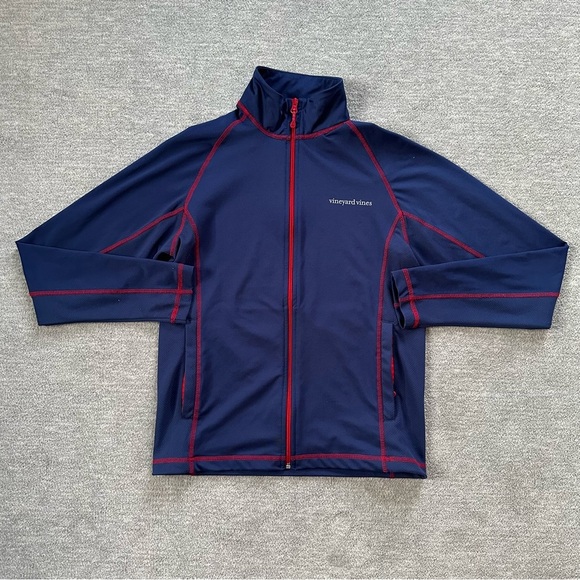 Vineyard Vines Navy Zip-Up Performance Jacket - Picture 1 of 7